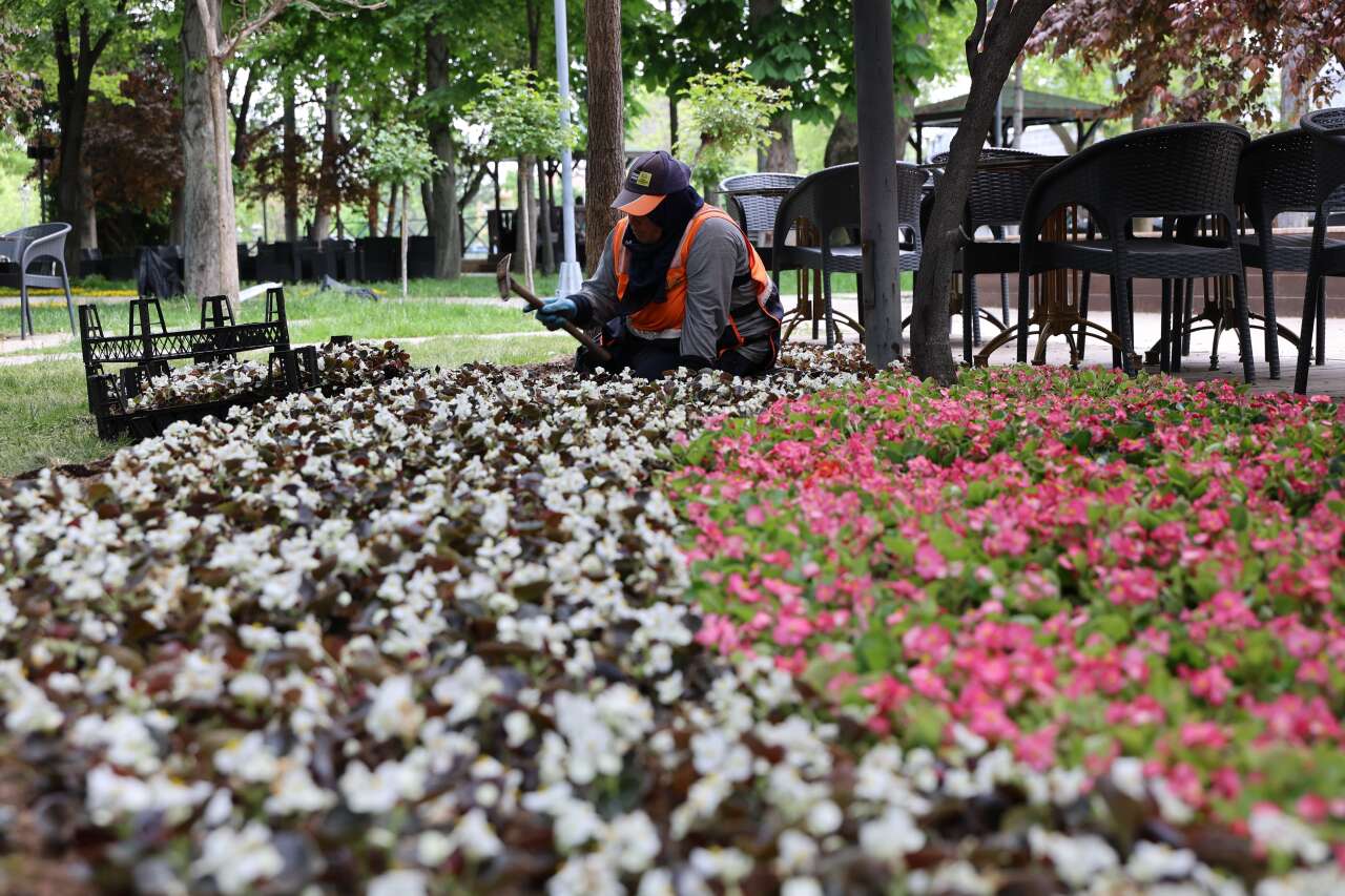 Konya’da 1 milyon 800 bin çiçek toprakla buluştu 10